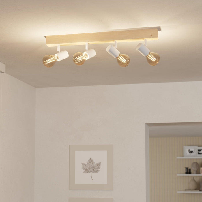 eglo townshend 3 wood white 4 light spotlight