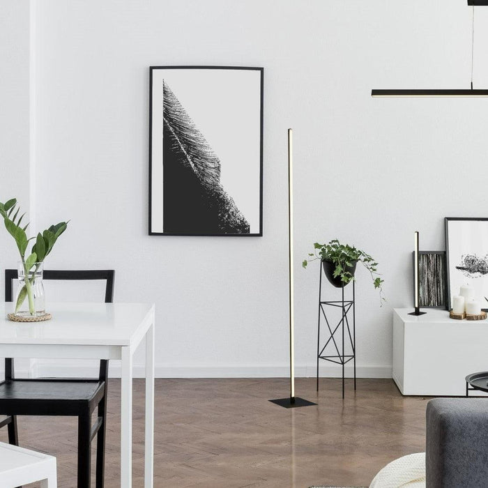 tribeca temperature colour changing 1 lt black led floor lamp by searchlighting lighting, living room image