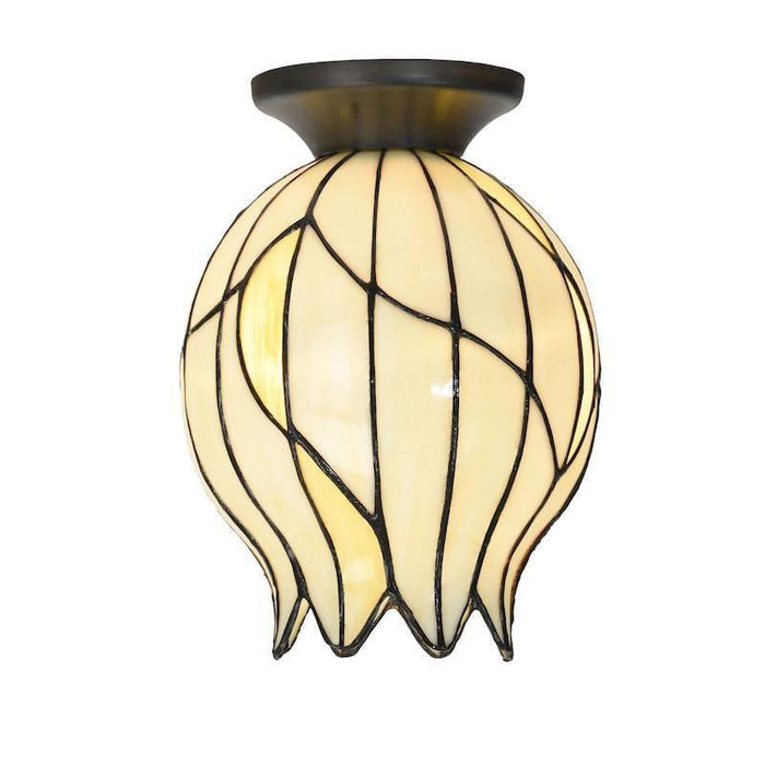 Tulip Flush Tiffany Ceiling Light by ADT — suits living rooms, dining rooms & hallways