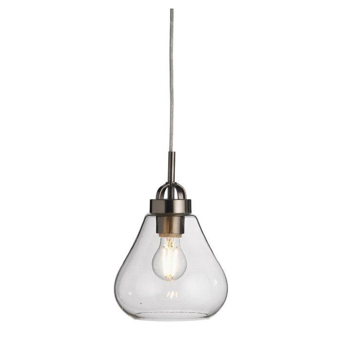 Turua Antique Chrome & Amber Glass Ceiling Pendant-Ceiling Pendant Lights-Oaks Lighting-1-Tiffany Lighting Direct