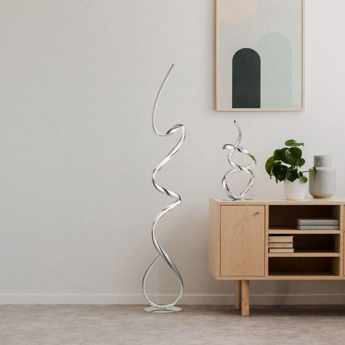 twirls arm led chrome crystal floor lamp   by searchlighting lighting, living room image