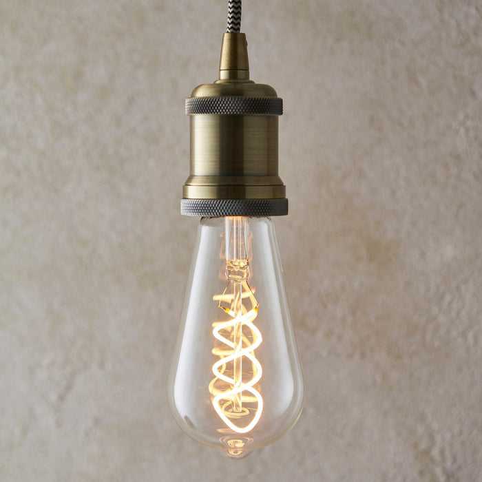 Twist E27 Filament Clear Glass Pear Dimmable 4W LED Light Bulb_close-up