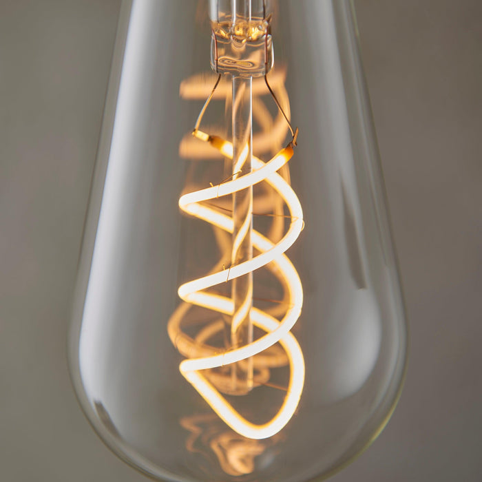 Twist E27 Filament Clear Glass Pear Dimmable 4W LED Light Bulb_close-up detail