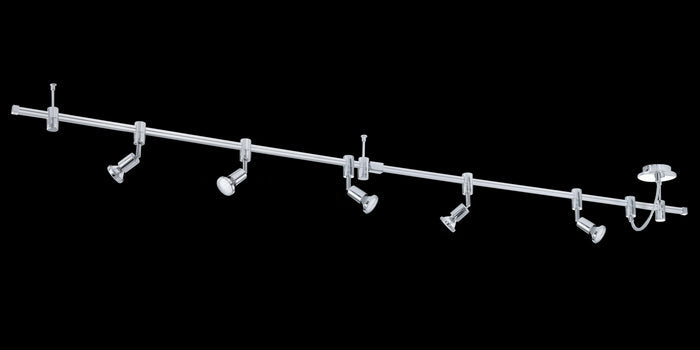 eglo vilanova 5 light chrome track lighting system living room image