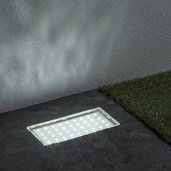 walkover led outdoor recessed glass rectangle floor light 9915wh by searchlighting lighting, living room image