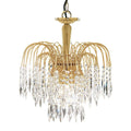 Waterfall 3 Light Gold Clear Crystal Ceiling Pendant-Ceiling Pendant Lights-1-Tiffany Lighting Direct