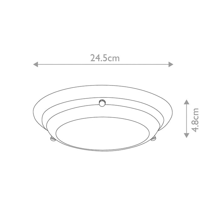 Welland Mini LED Flush Polished Brass Bathroom Ceiling Light — rear view