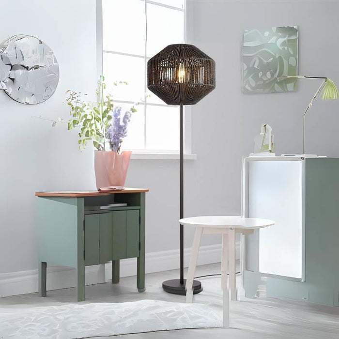 wicker 1 light black rope effect floor lamp by searchlight lighting, LED Lamp Bulb Guide