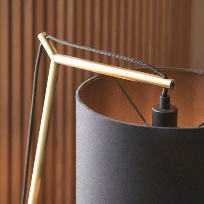 Wimbledon Matt Brass Table Lamp - Black Shade-Living Lights-Living-Room-Tiffany Lighting Direct-[image-position]
