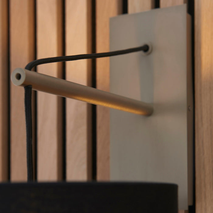wimbledon matt nickel wall light with black shade kitchen lighting image