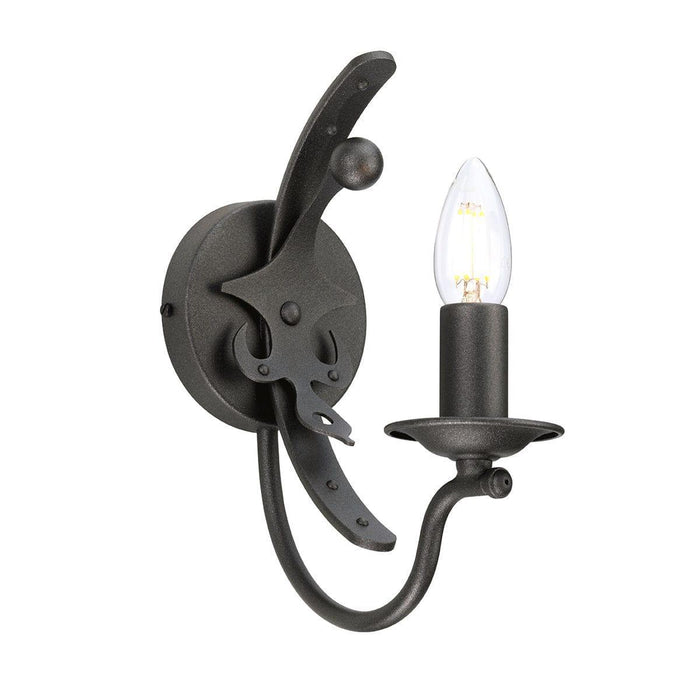 windsor 1 light graphite wall light elstead lighting