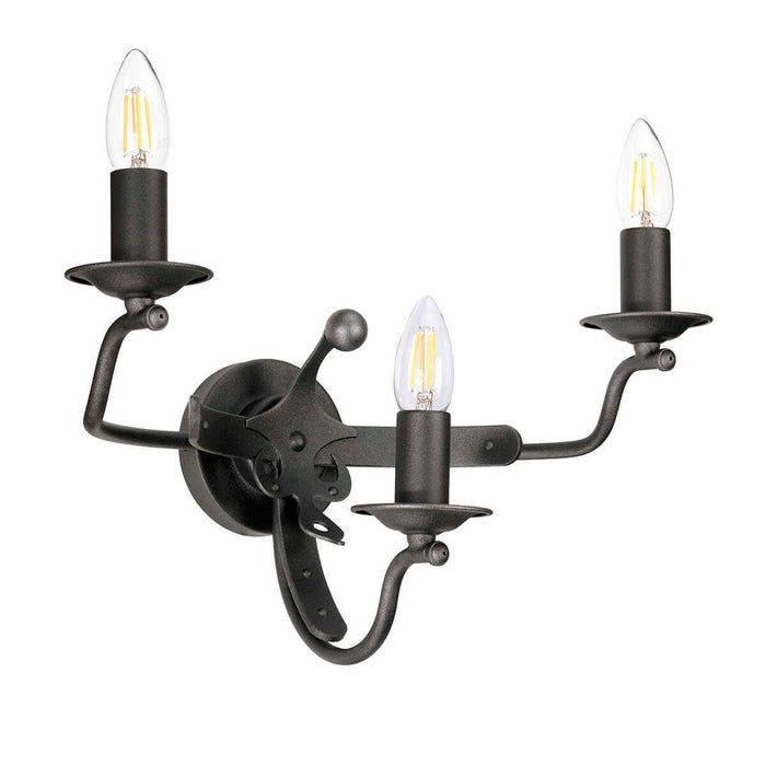 windsor 3 light graphite wall light elstead lighting Living Room Close Up