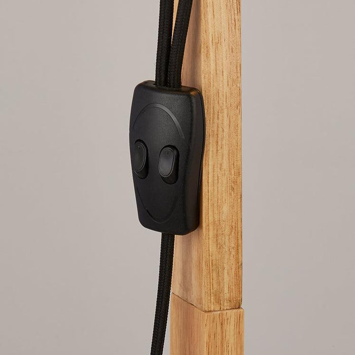 Searchlight Woody 2 Light Black And Ash Wood Floor Lamp by 5