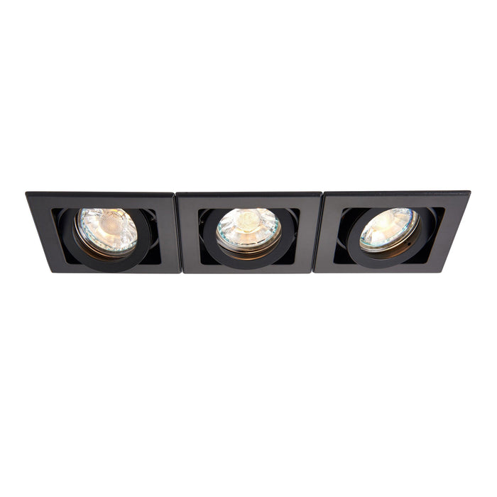 xeno triple black adjustable recessed light 50wby saxby lighting