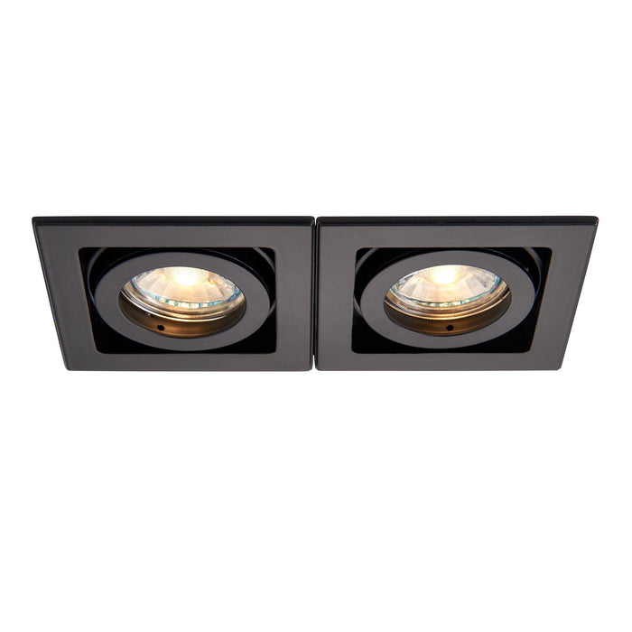 xeno twin black adjustable recessed light 50wby saxby lighting