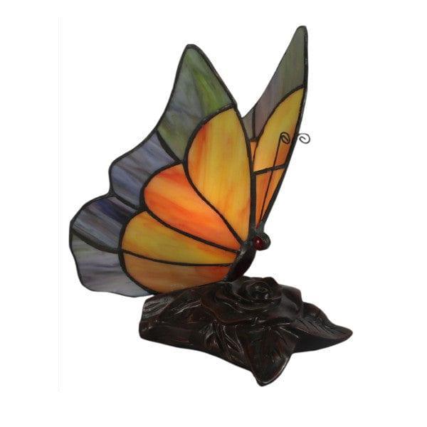 Yellow Butterfly Tiffany Table Lamp — alternate view
